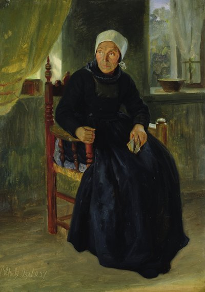 Een Vrouw uit Blankenese, 1837 door Jacob Gensler